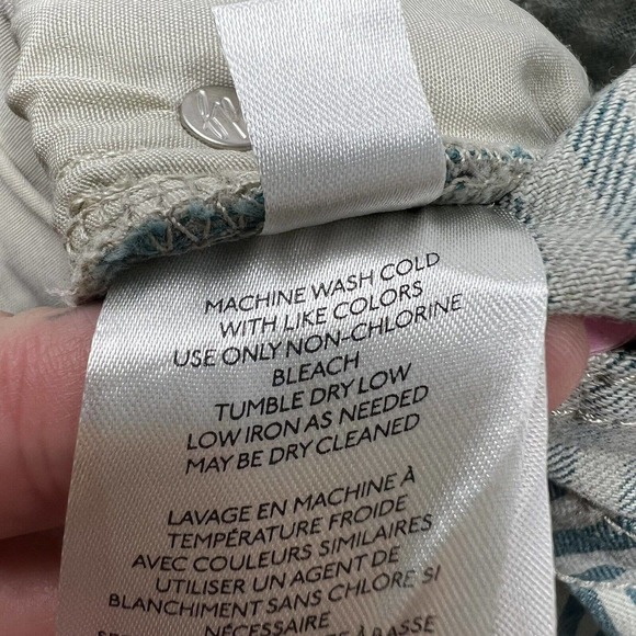 NWT Free People High Wasted Striped Blue Green Flare Jeans Size 29 - Picture 5 of 10